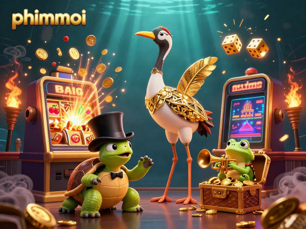 Experience thrilling wins at phimmoi with cartoon characters in a vibrant casino setting.