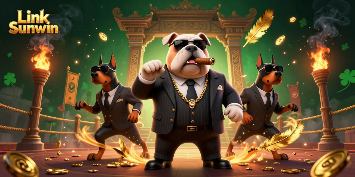 Engage with games at Link Sunwin while experiencing vibrant visuals of a mafia-themed casino setting.